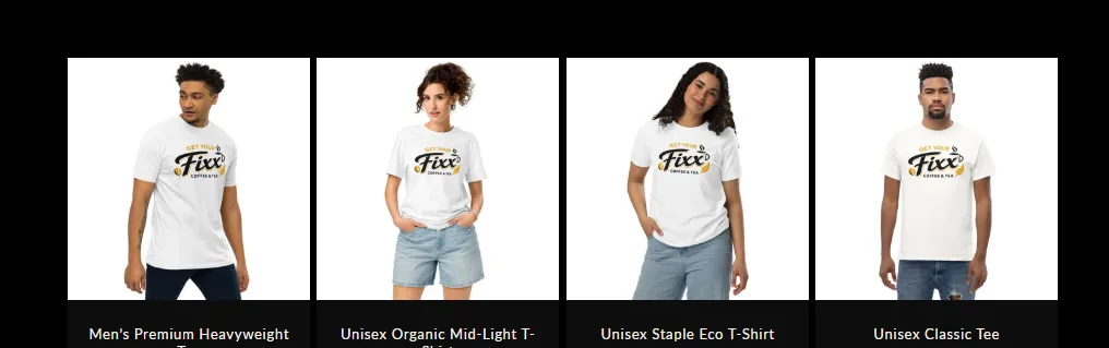 Models wearing white Get Your Fixx branded tees